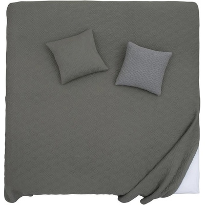 SCANquilt přehoz na postel BENE fragments khaki 240 x 260 cm