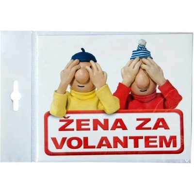 Samolepka na auto PAM ŽENA ZA VOLANTEM 15x12cm
