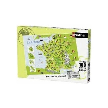Nathan Пъзел Nathan Map of France 100 Части (100 броя)