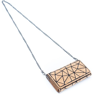Korková listová kabelka Geometrické tvary