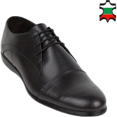 Български обувки Мъжки обувки от черна естествена кожа 33166