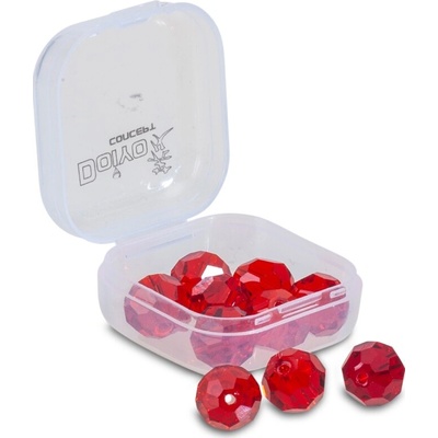 Doiyo broušené skleněné korálky Red 8mm 12ks