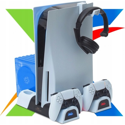 Froggiex FX-P5-C3-W PS5 Multifunctional Cooling Stand + Headset holder