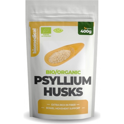 Organic Psyllium Husks bio psyllium slupky Natural 400 g