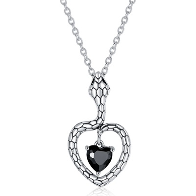 Linda's Jewelry Strieborný náhrdelník hadie srdce INH174