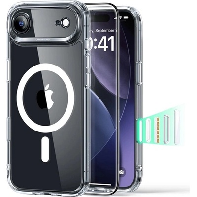 ESR iPhone Air ESR CLASSIC HYBRID силиконов протектор за телефон, удароустойчив, MagSafe + защитно стъкло за екрана, TRANSFER GP-174881 (GP-174881)
