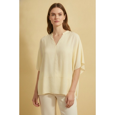 Thom By Thomas Rath dámská halenka s krátkým rukávem a výstřihem do V žlutá