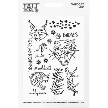 Vodeodolné dočasné tetovačky Divoké mačky TATTonMe mix