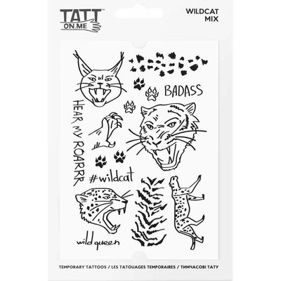 Vodeodolné dočasné tetovačky Divoké mačky TATTonMe mix
