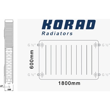 Korad Radiators 22K 600 x 1800 mm