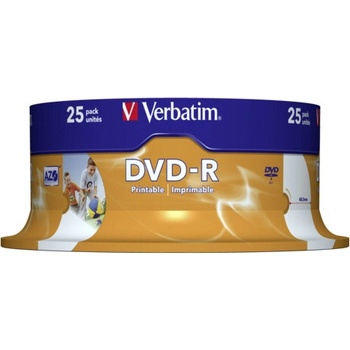 Verbatim DVD-R 4,7GB 16x, AZO, printable, spindle, 25ks (43538)