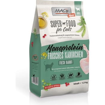 MAC's Mac`s cat dry - adult monoprotein rabbit - Супер премиум пълноценна суха храна за израснали котки , без зърно , с заешко месо 1.5 кг