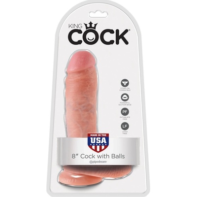 Pipedream King Cock Clear 8" Cock with Balls dildo