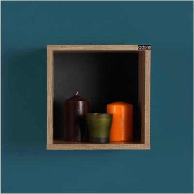 Adore Furniture | Nástenná polica 33x33 cm hnedá | AD0061
