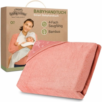 Baby to love Bambusový uterák s kapucňou pre bábätká a deti ružový les