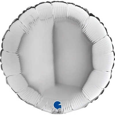Grabo Nafukovací balónik guľatý 46 cm strieborný