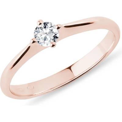 Klenota Minimalistický prsten s diamantem v růžovém zlatě k0700014
