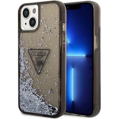 GUESS Кейс Guess GUHCP14SLFCTPK за iPhone 14 6.1", черен / черен, твърд, Liquid Glitter Palm Collection (3666339064648)
