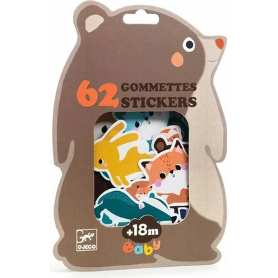 Djeco Forest Animals Baby Stickers samolepky 62 ks