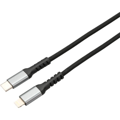 AVAX KAB AVAX CB402G STEELY Type C-Lightning 20W бързо зарядно устройство, кабел с усукана двойка, 3A, стоманено сив - 1, 5m 5999574480088 (5999574480088)