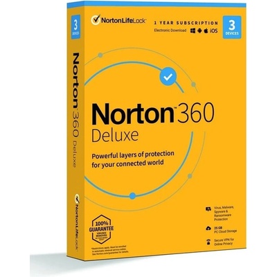 Norton 360 DELUXE 25GB 3 lic. 1 rok (21416704) – Zboží Živě