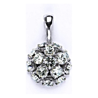 Čištín Stříbrný přívěšek se Swarovski krystaly light azore ,půlkoule,P 1337