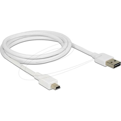 Кабел Delock EASY-USB-A 2.0 мъжко към USB Mini-B мъжко, 1m , бял (DELOCK-85157)