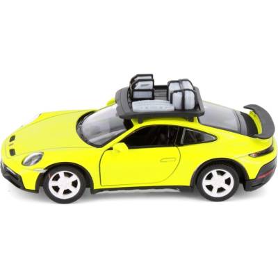 Kinsmart Метална количка Kinsmart - Porsche 911 GT2 RS, с багажник, 1: 36, жълта (52077)
