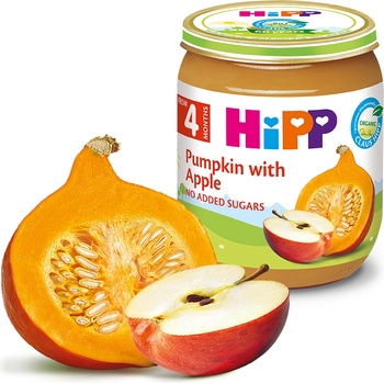 Hipp Био пюре Тиква с ябълки 4м+ 125г