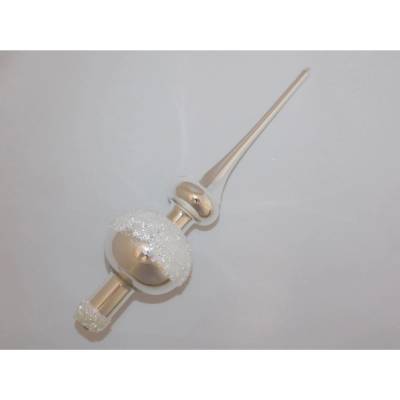Ornex Vianočná ozdoba sklenená špica strieborná 28 cm