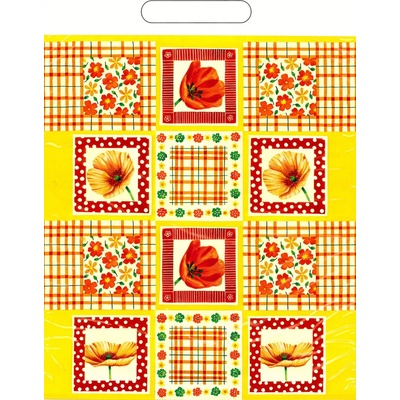 LIKA taška PE 25x35 průh.Tulipány/100