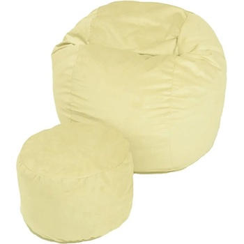 Image 1 of PUFRELAX Комплект, Барбарон и табуретка за крака, King Size - Lemon, Трансформира се в легло, 700л (PUF-M-KO-PT-LE)