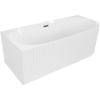 Mexen Gia самостоятелна ъглова вълнообразна вана, лява 170 x 80 cm, бял гланц, преливник gun metal - 52701708000L-95 (52701708000L-95)