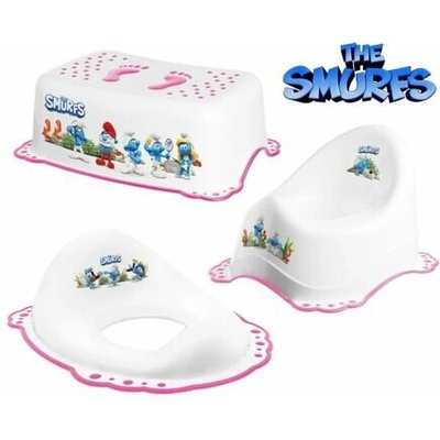Maltex Set The Smurfs Nočník, sedadlo a stúpadlo biely/ružový