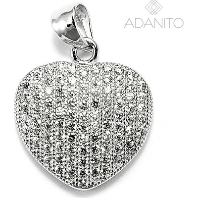Beneto AGH440 Stříbrný přívěsek srdce se zirkony