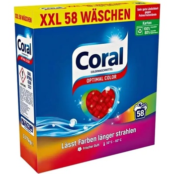 Coral прах за цветно пране 58 пранета немски