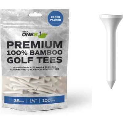 GOLF ONE8 Premium 100% Bamboo Golf Tees 38mm (1a1/2") - bílá 100ks – Zboží Dáma