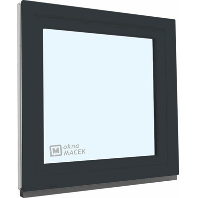 KÖMMERLING Plastové okno - 70 AD, 1500x1500 mm, OS, antracit pravé (OSp), čiré, antracit/antracit