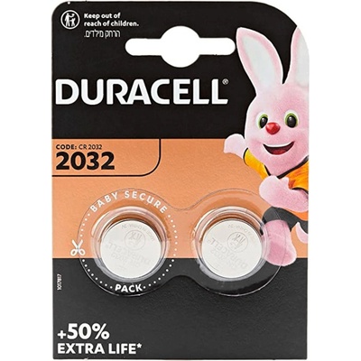 Duracell Бутонна батерия литиева gp cr2032 3v 2 бр. в блистер duracell (cr2032-2pk)