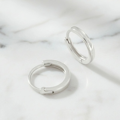 Presinsky Minimalistické strieborné kruhové náušnice ø13mm EOB112242