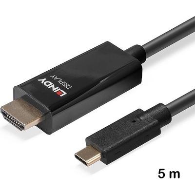 Lindy USB тип C към HDMI® 4K60 адаптерен кабел 5 m с HDR, Lindy 43315 (43315)