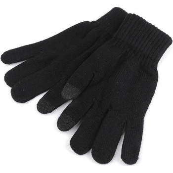 dámske pletené rukavice čierne