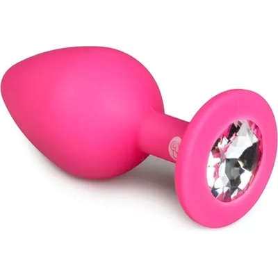 Easy Aнален разширител от силикон с кристал Diamond М розов