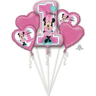 Sada foliových balonků 1st birthday Minnie