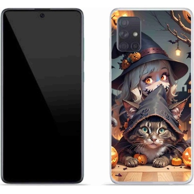 mmCase Gelové Samsung Galaxy A51 čarodějnice s kočkou