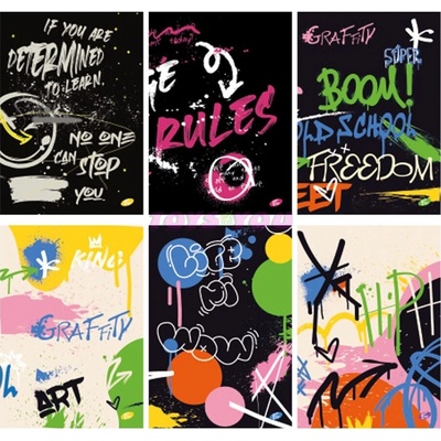 Elisa D00447 poznámkový sešit Graffiti A5 80 g linka mix motivů