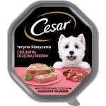 Cesar тава 150 г - пълноценна влажна храна за възрастни кучета, пастет с нежно телешко месо и птиче месо
