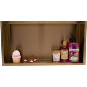 BALNEO Вграден рафт Balneo Wall-Box правоъгълен, 60x30x10 см, матово медно покритие (OB-CO4)