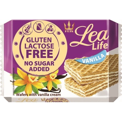 Flis Lea Life Bezlepkové oplatky s vanilkovou náplní bez cukru 95 g