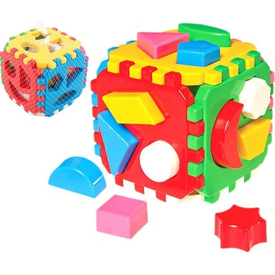 Teddies vkládačka kostka plast 12x12 cm v síťce